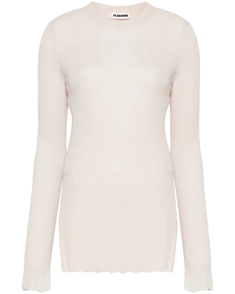 Jil Sander Fein geripptes Oberteil - Nude Nude
