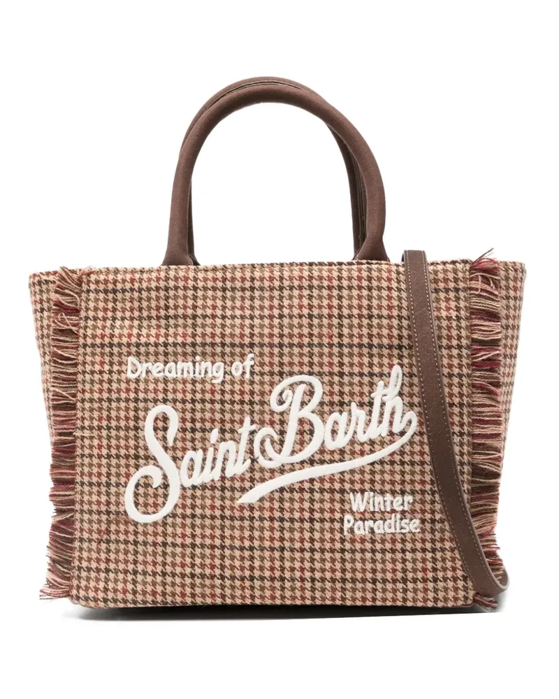 MC2 Saint Barth Bestickter Tote Bag mit Fransen - Braun Braun
