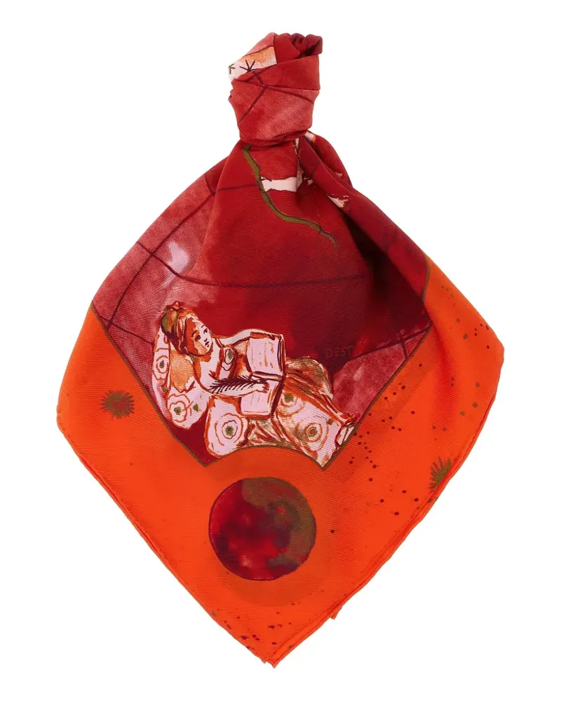 Diane von Furstenberg Zodiac Flag silk scarf - Rot Rot