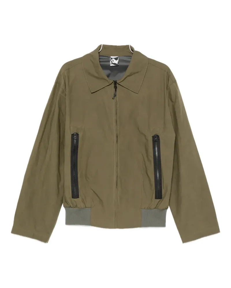 GR10K waxed collared jacket - Grün Grün