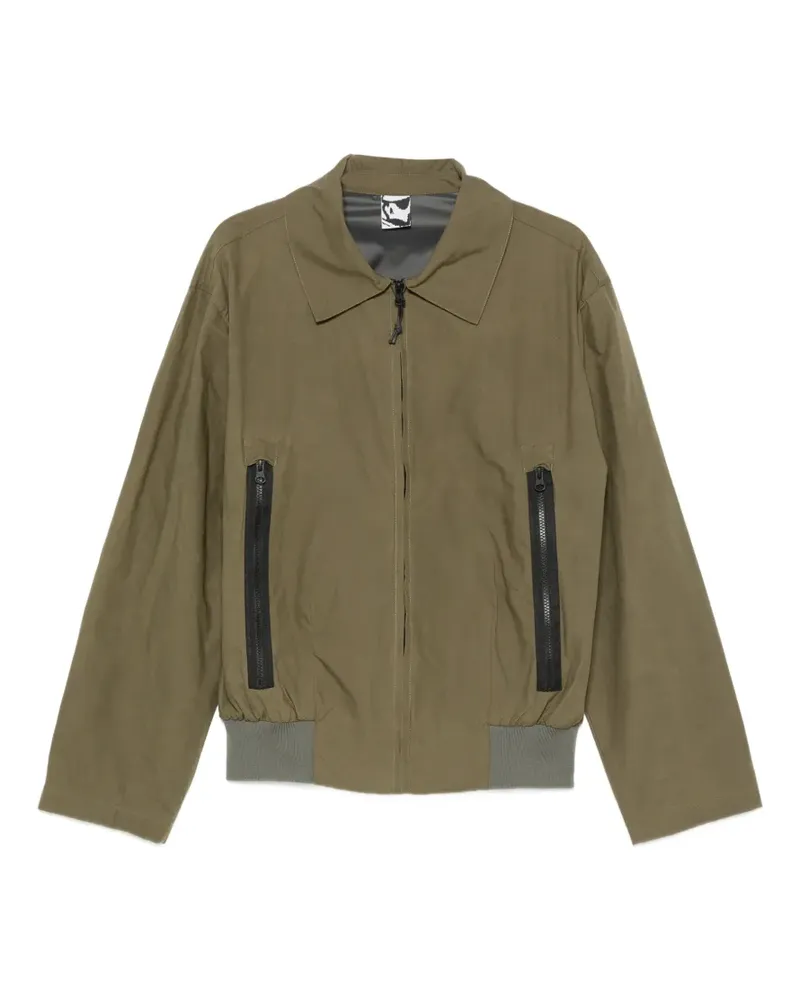 GR10K waxed collared jacket - Grün Grün