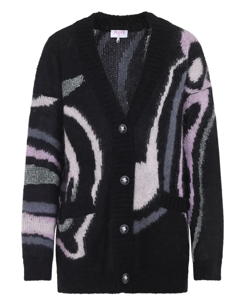 Emilio Pucci Cardigan mit abstraktem Muster - Schwarz Schwarz