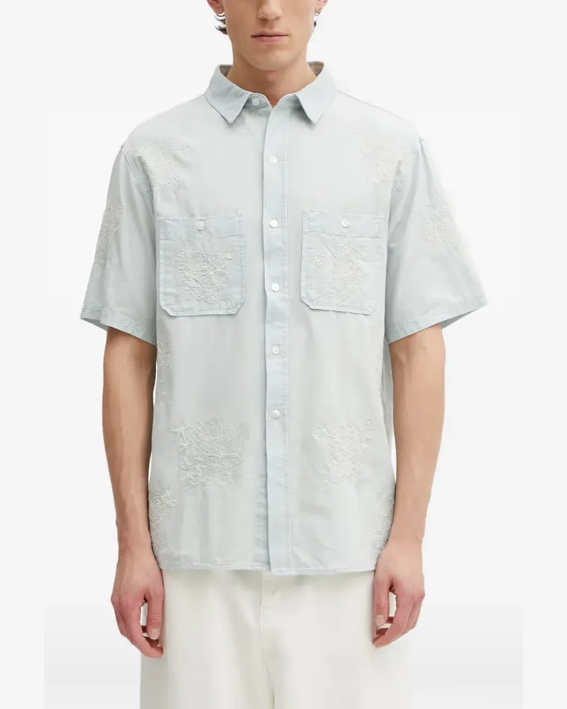 Kenzo embroidered short-sleeve shirt - Blau Blau