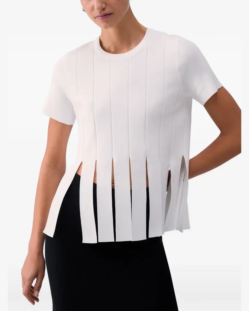 Liu Jo fringing round-neck sweater - Weiß Weiß