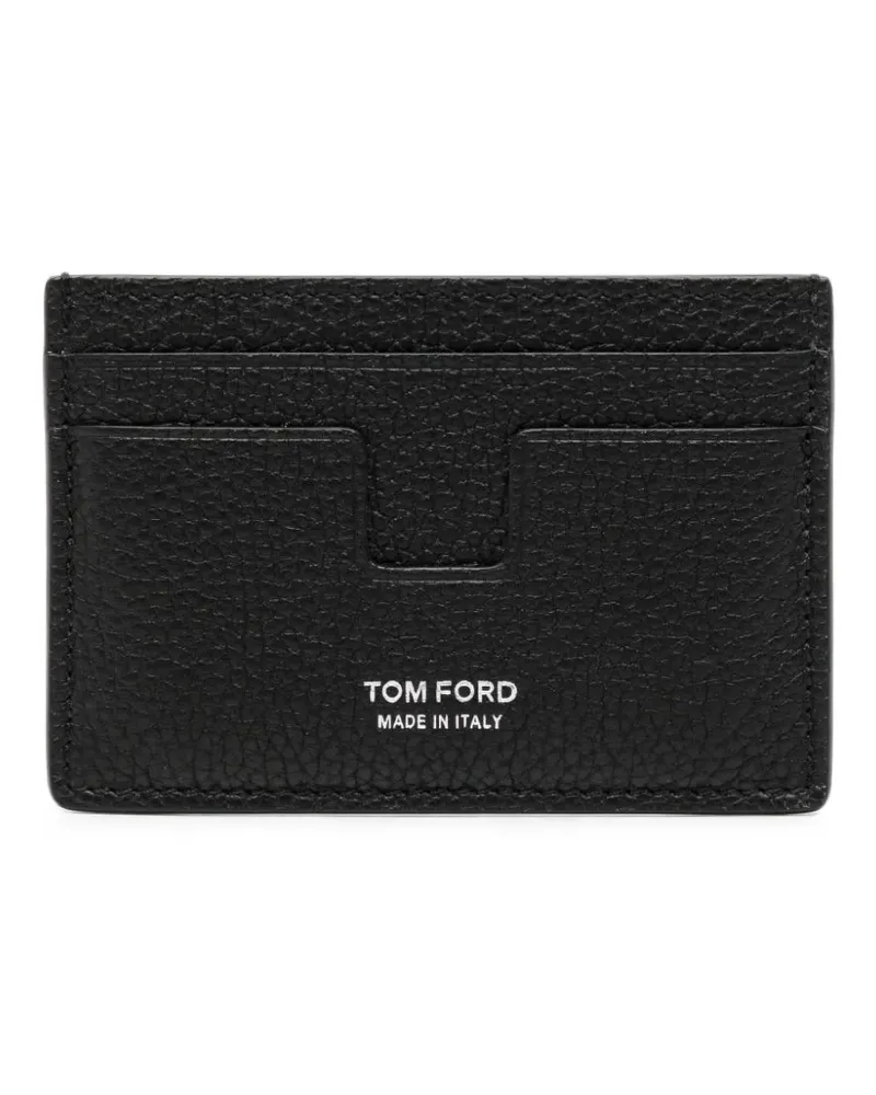 Tom Ford logo-print grained-leather cardholder - Schwarz Schwarz