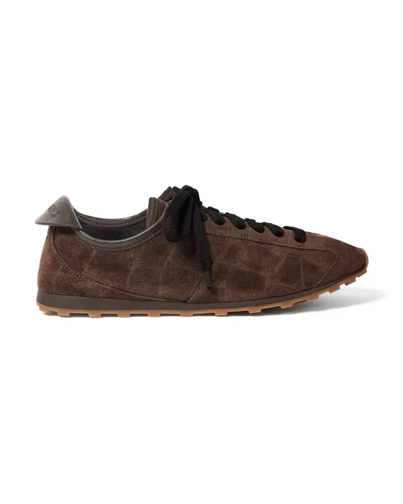 Jacquemus The Tennis croc-effect suede sneakers - Braun Braun