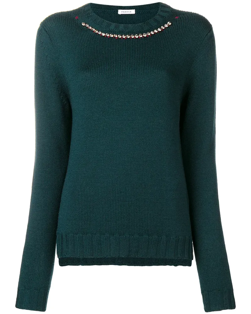P.A.R.O.S.H. P.A.R.O H. Pullover mit verziertem Kragen - Grün Grün