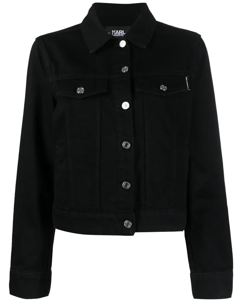Karl Lagerfeld Ikon Jeansjacke mit Strass - Schwarz Schwarz