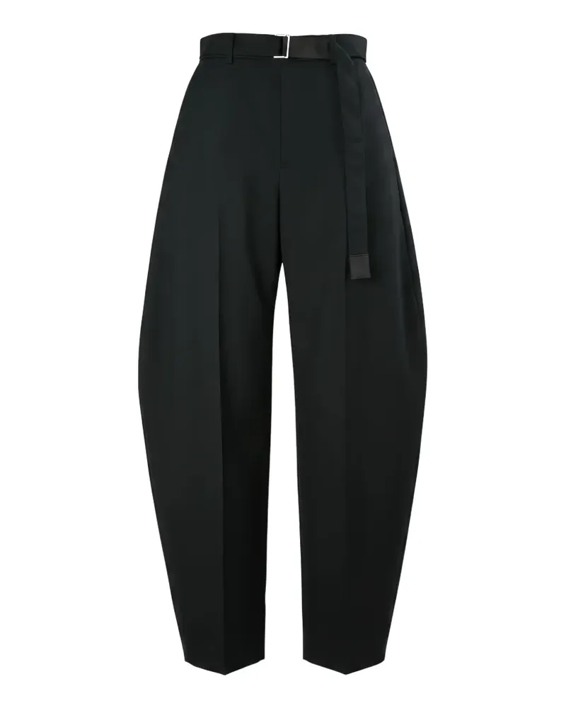 Sacai Plissierte Hose mit Gürtel - Schwarz Schwarz