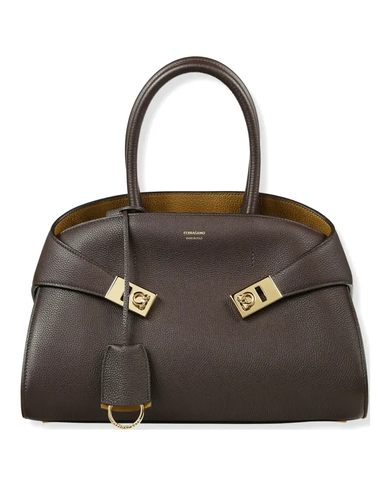 Ferragamo M Hug Gancini tote bag - Braun Braun