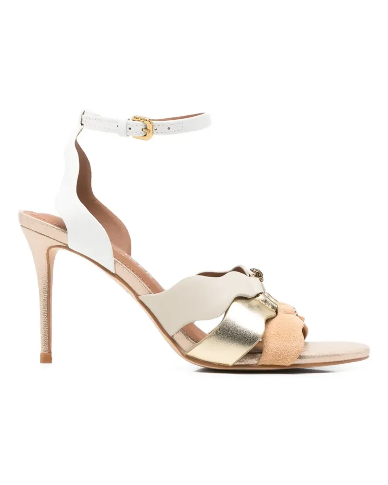 Kurt Geiger scalloped-edge buckled sandals - Gold Gold