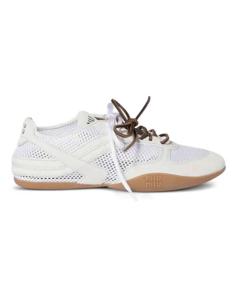 Miu Miu Mesh-Sneakers mit Schnürung - Weiß Weiß