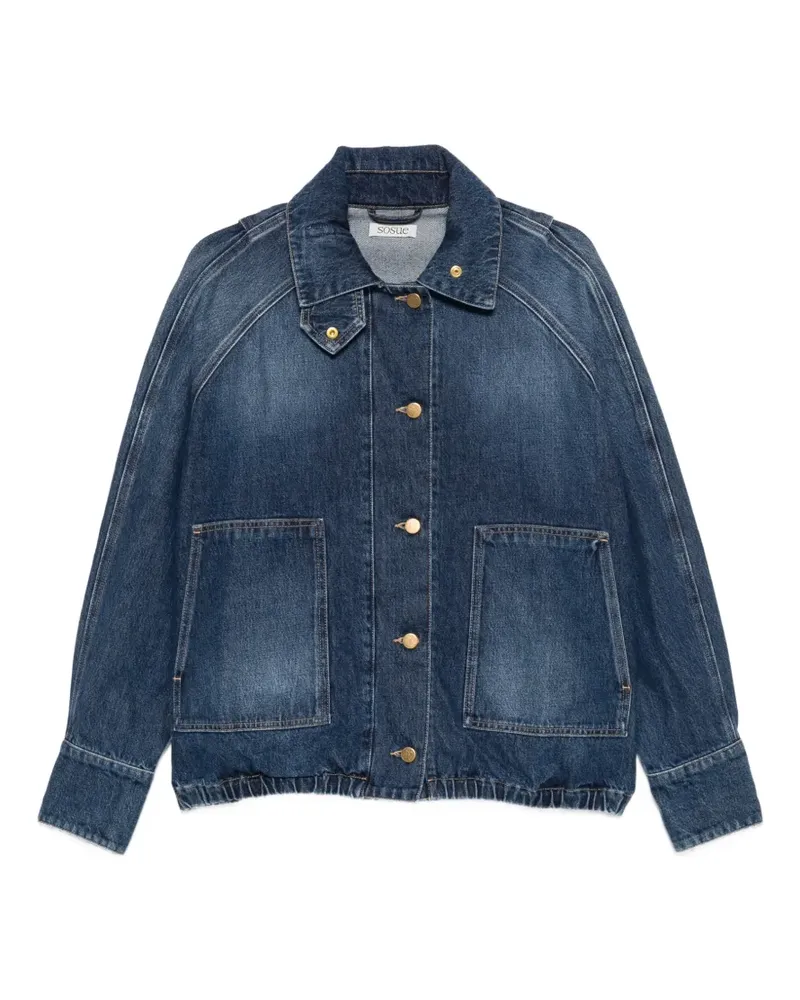 SoSUE Ausgeblichene Jeansjacke - Blau Blau