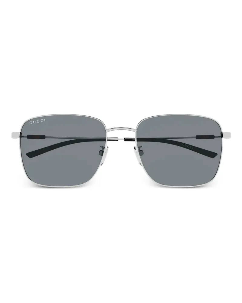 Gucci Sonnenbrille mit eckigem Gestell - Silber Silber