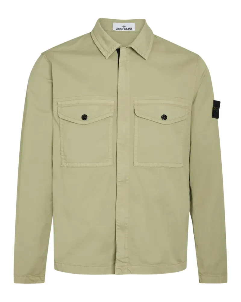 Stone Island Compass-patch pocket-detail shirt - Grün Grün