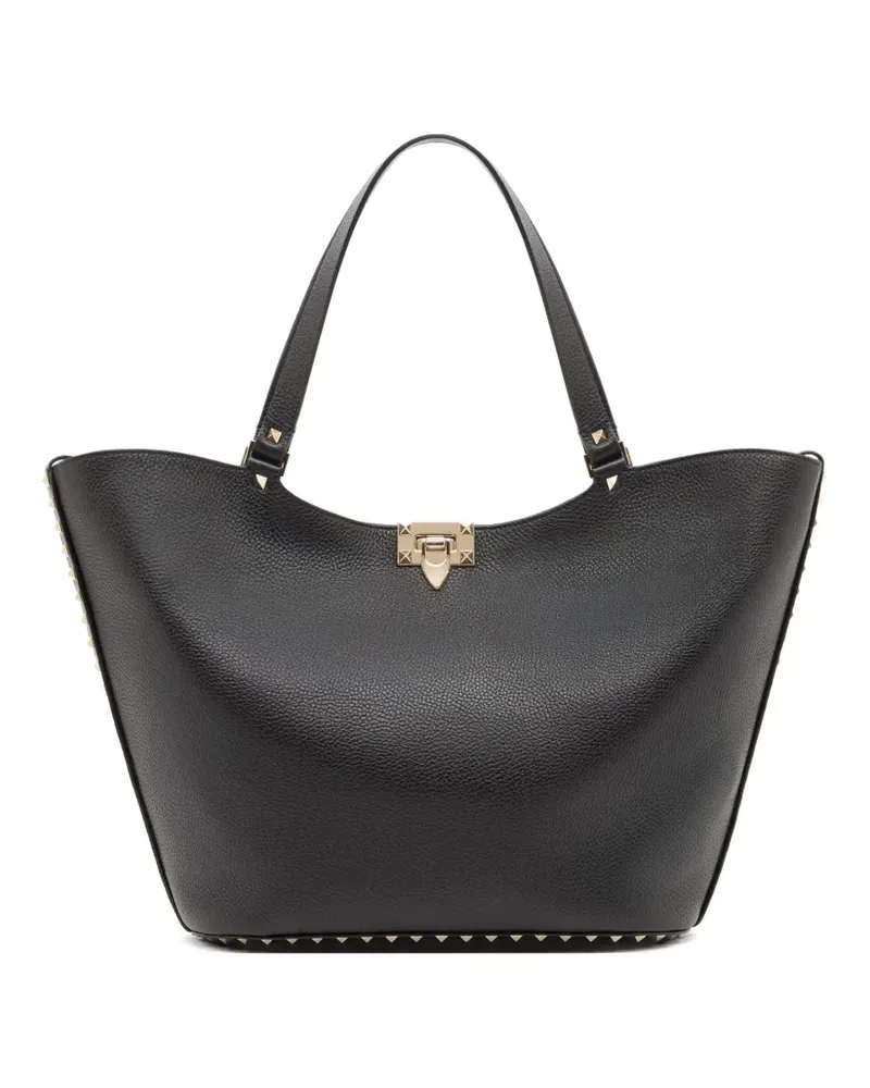 Valentino Garavani Rockstud grainy calfskin shopping bag - Schwarz Schwarz