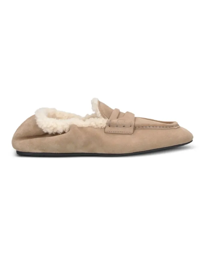 Miu Miu Loafer mit Shearling-Futter - Nude Nude