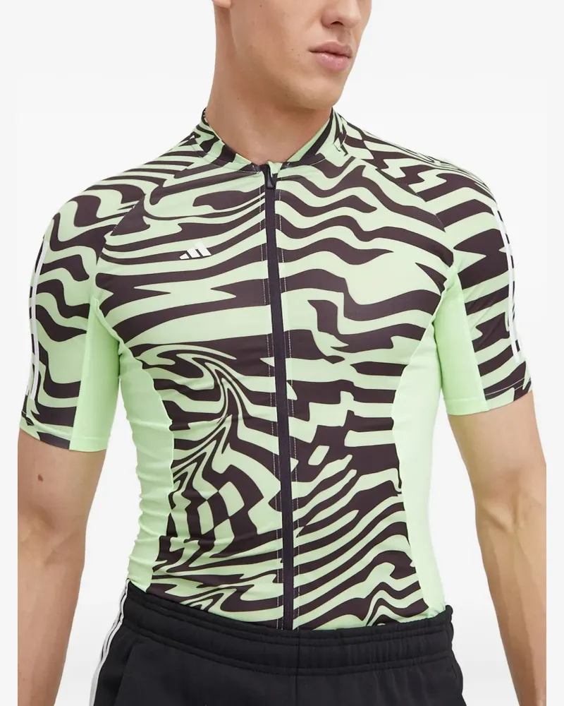 adidas T-Shirt mit Wellenmuster - Grün Grün