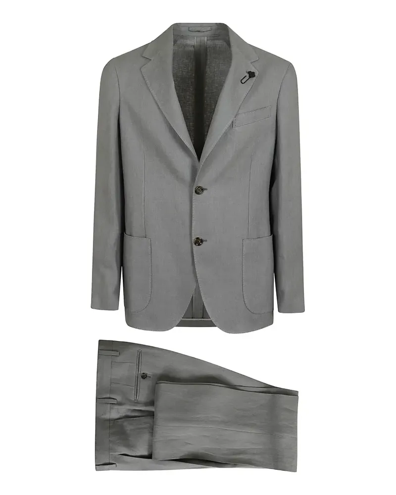 LARDINI flower-pin buttoned suit - Grau Grau