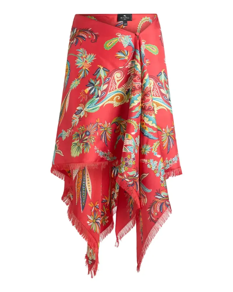 Etro Seidenrock mit Paisley-Print - Rot Rot