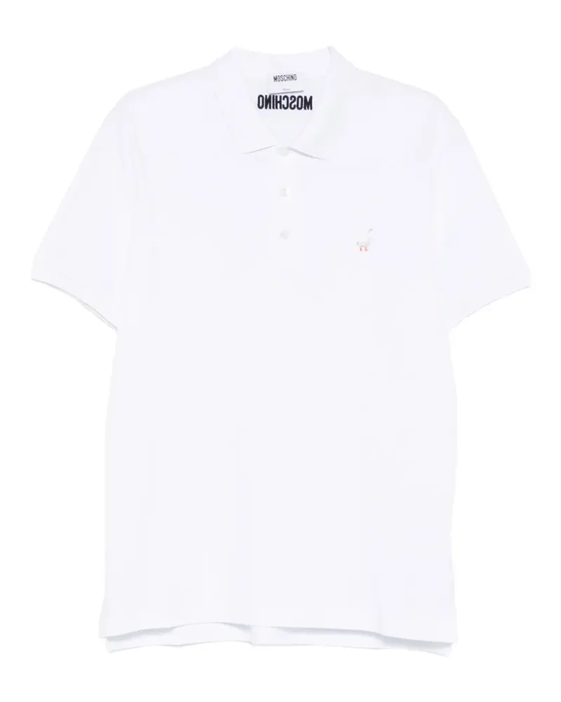 Moschino animal appliqué polo shirt - Weiß Weiß