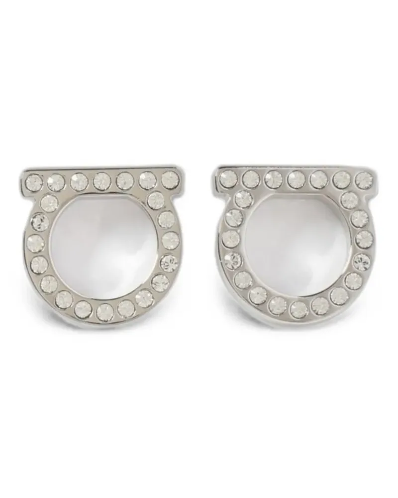 Ferragamo Gancini crystal-embellished earrings - Silber Silber