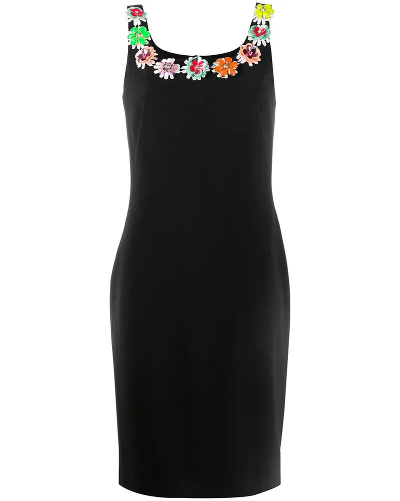 Moschino Kleid mit Blumenstickerei - Schwarz Schwarz