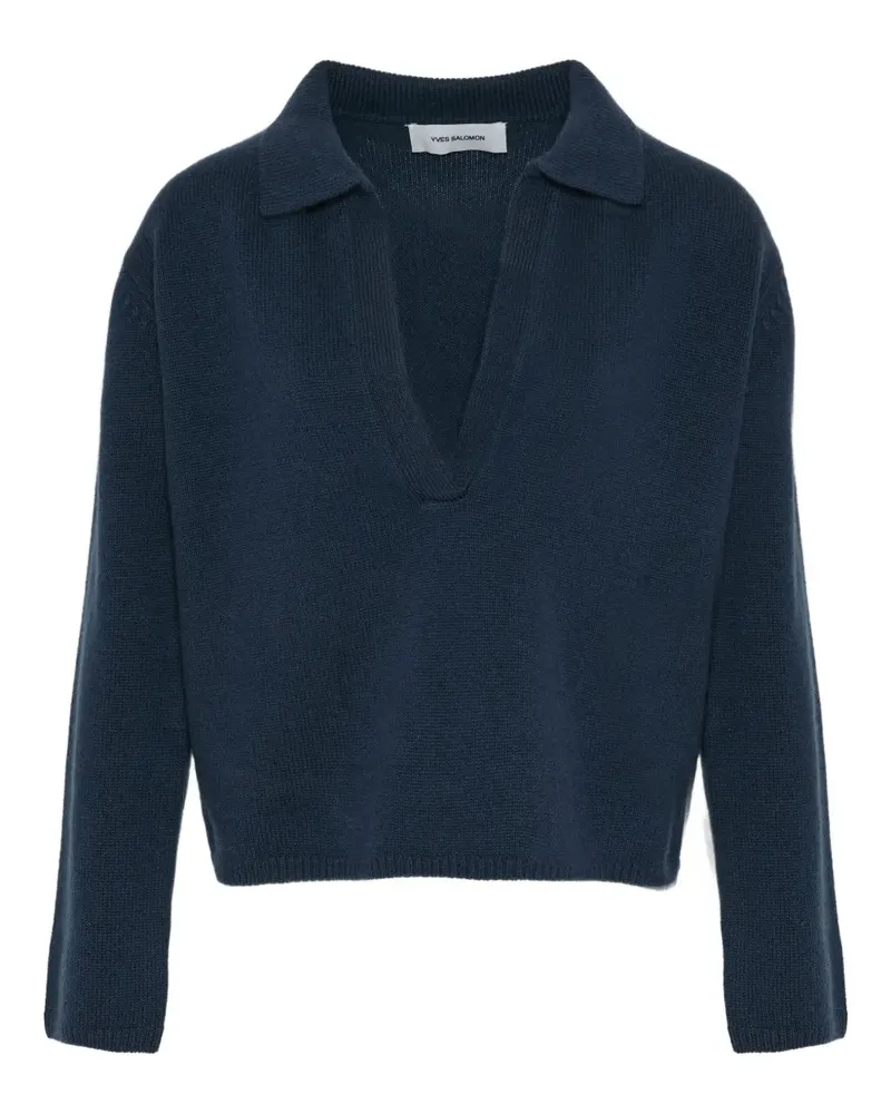 Yves Salomon Pullover mit Hemdkragen - Blau Blau