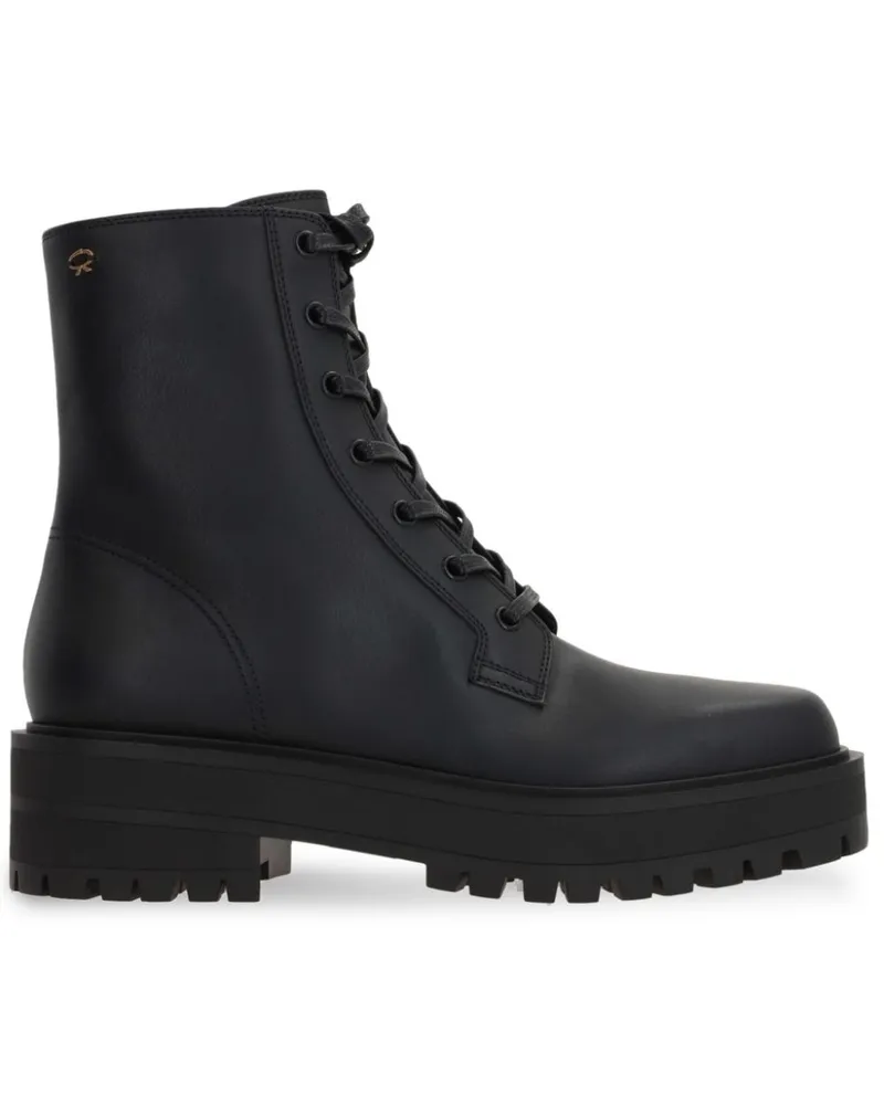 Gianvito Rossi Stiefel mit Logo-Stickerei - Schwarz Schwarz