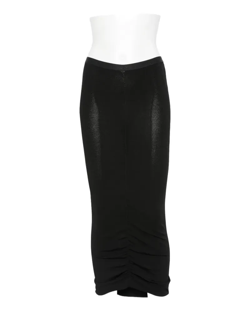 Valentino Garavani logo-waistband midi skirt - Schwarz Schwarz