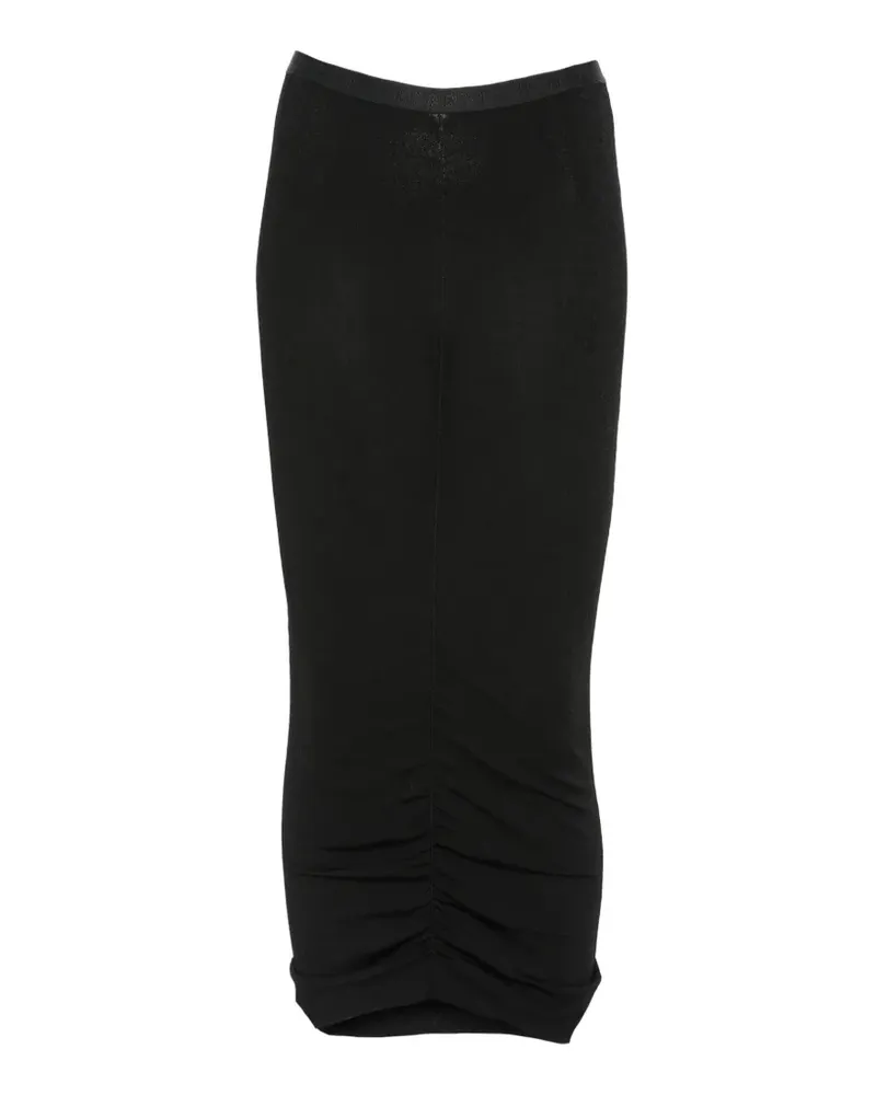 Valentino Garavani logo-waistband midi skirt - Schwarz Schwarz