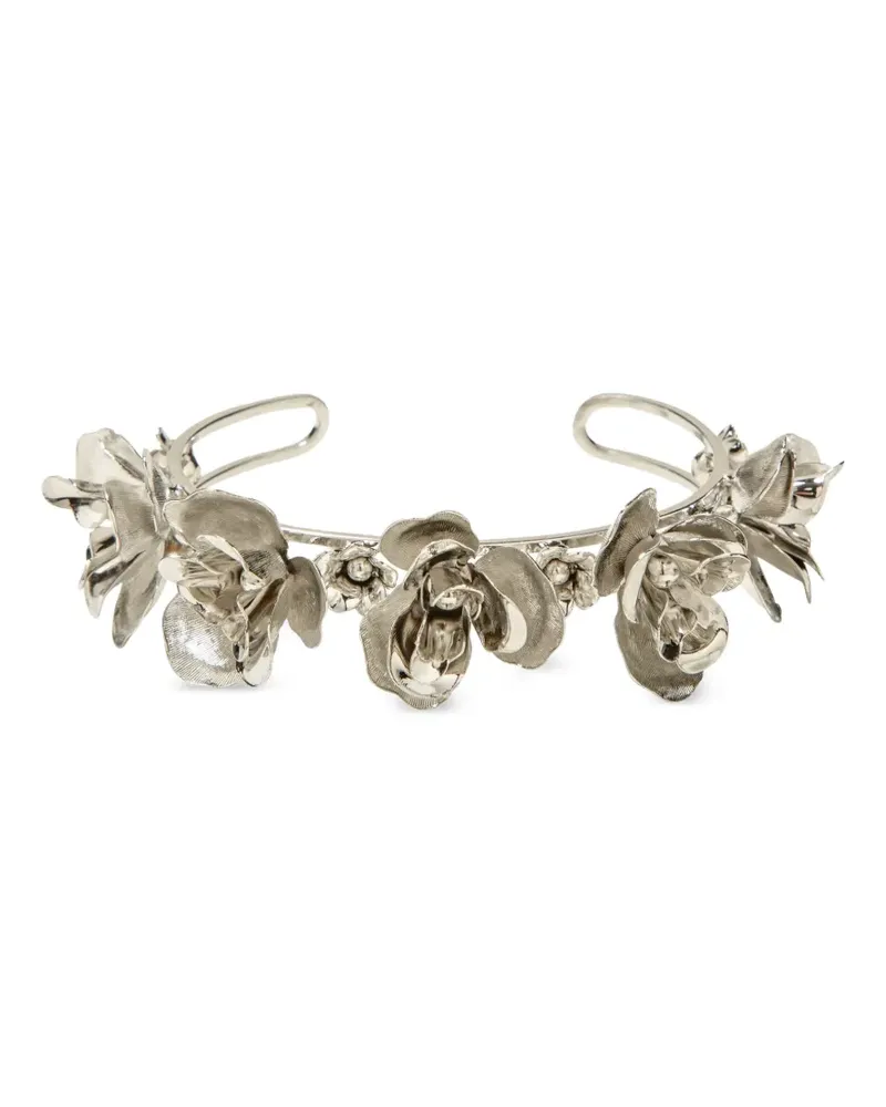 Jennifer Behr Larena Haarreif mit Blumen - Silber Silber
