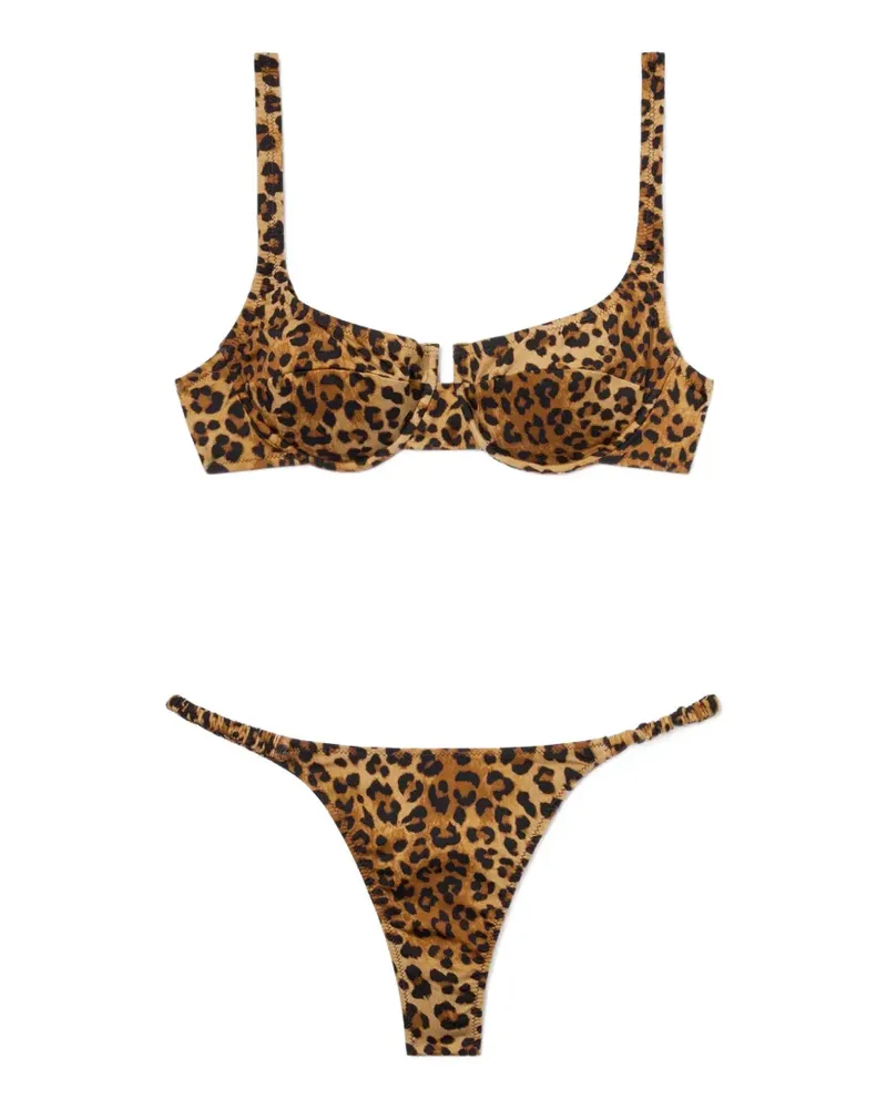 MC2 Saint Barth Perlamir Bikini mit Leopardenprint - Braun Braun