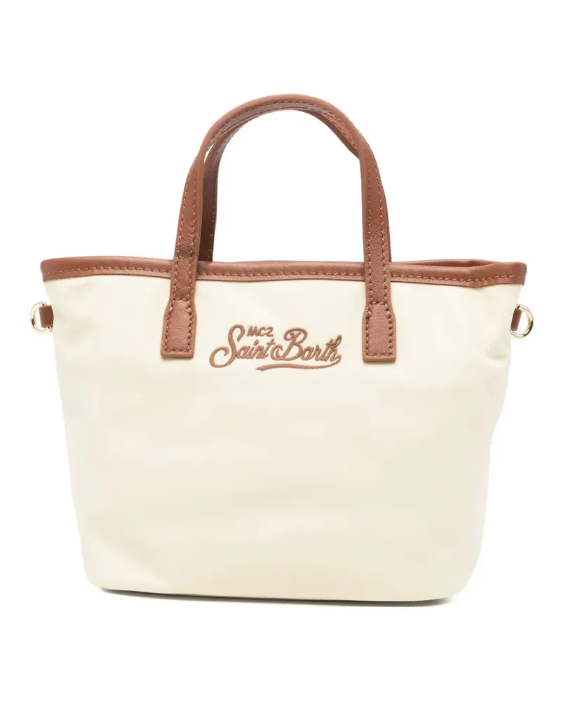 MC2 Saint Barth Mini City Tote Bag mit Logo-Stickerei und Kontrastbesatz - Nude Nude