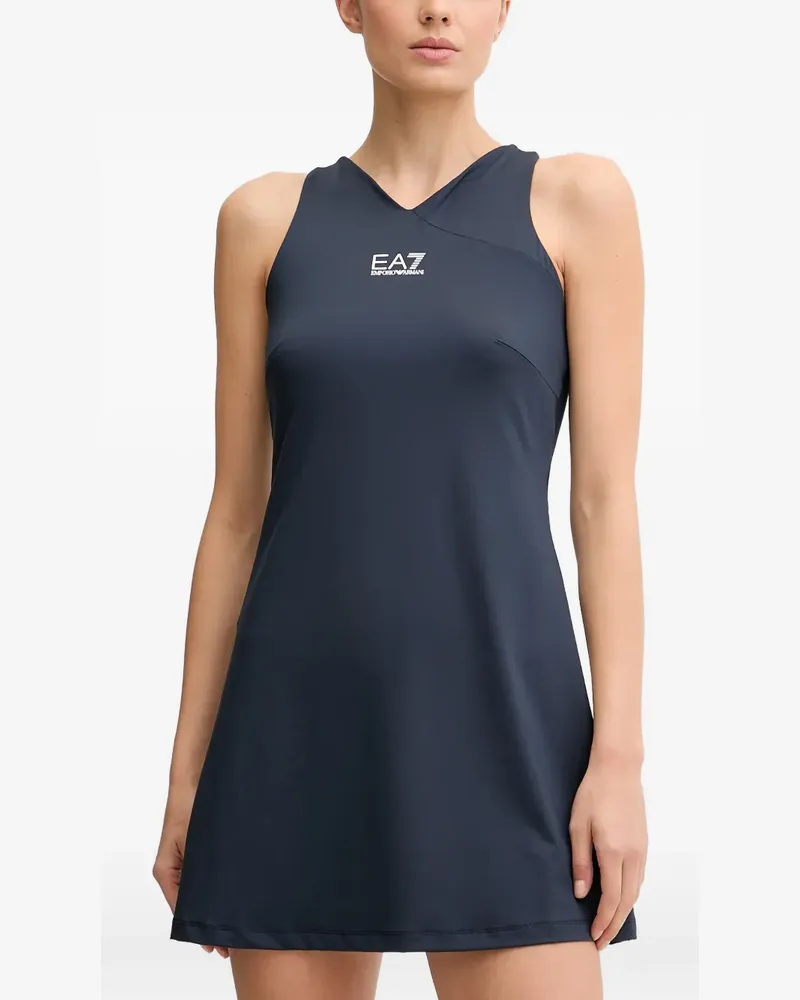 EA7 logo-detail short set - Blau Blau
