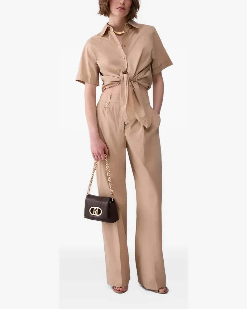 Liu Jo Plissierte Hose mit Knopfdetail - Nude Nude