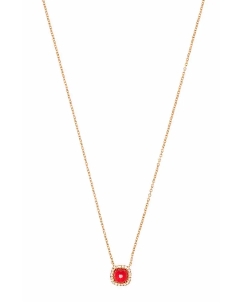 TIRISI 18kt Milano Sweeties Rotgoldhalskette mit Diamanten - Rosa Rosa
