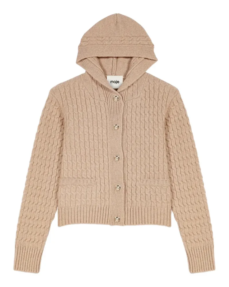 Maje Cardigan mit Zopfmuster - Nude Nude