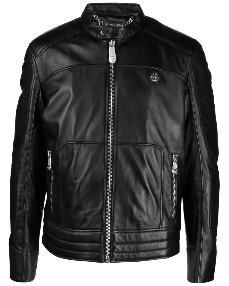 Philipp Plein Gepolsterte Bikerjacke - Schwarz Schwarz