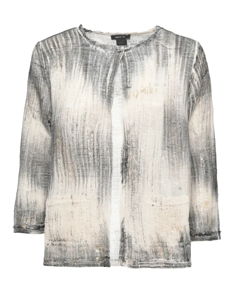 Avant Toi abstract-print three-quarter-sleeve jacket - Grau Grau