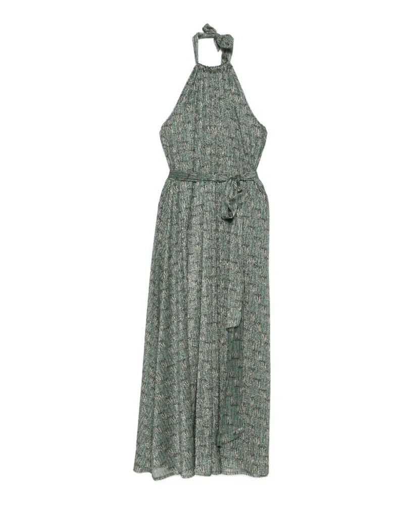 SIYU halterneck tie-belt maxi dress - Grün Grün