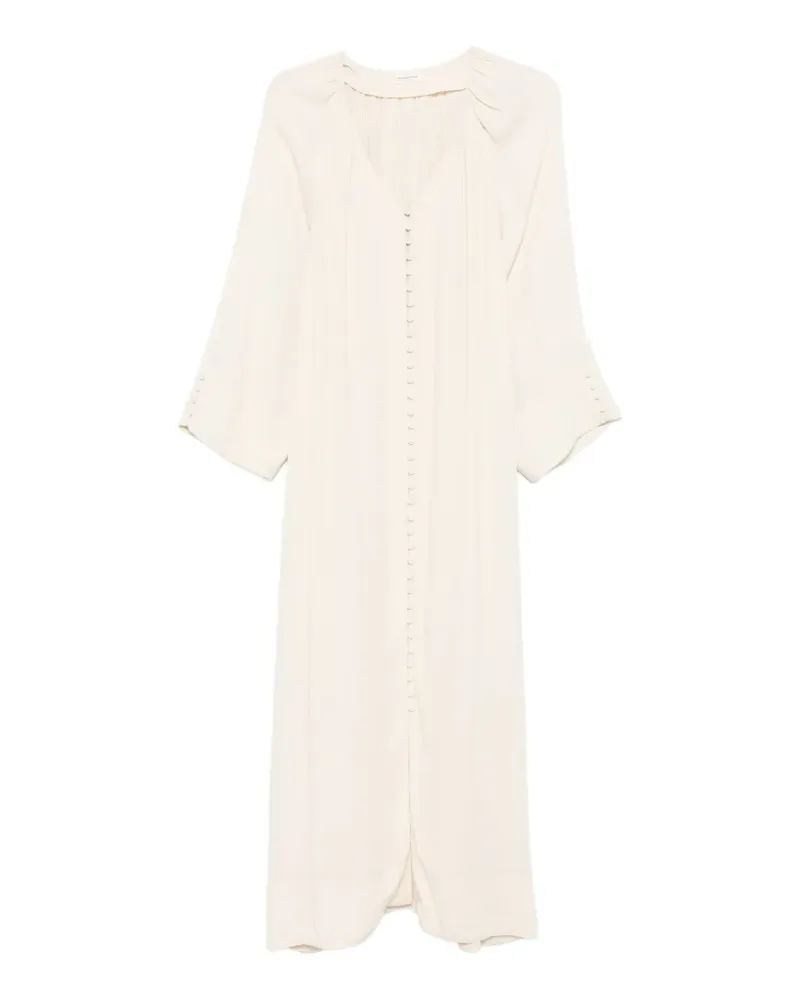 By Malene Birger Gerafftes Coptis Maxikleid mit Knöpfen - Nude Nude