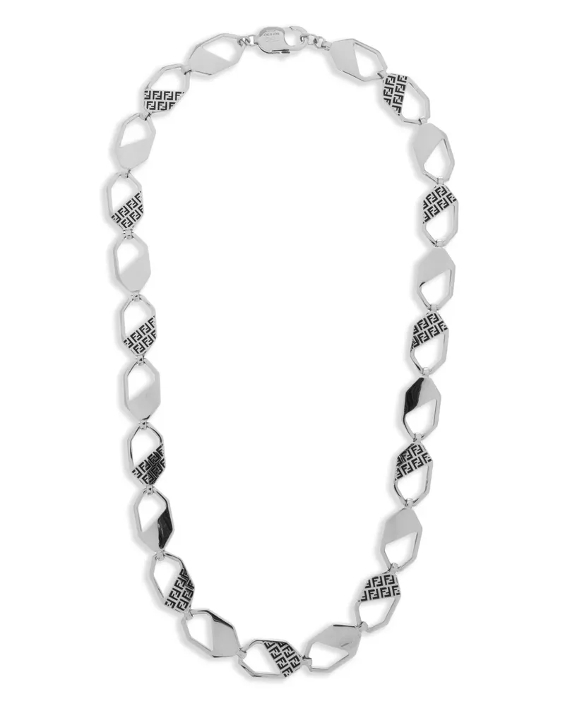 Fendi Halskette mit Monogramm-Gravur - Silber Silber