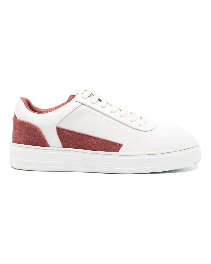 Emporio Armani Sneakers mit Wildledereinsätzen - Weiß Weiß