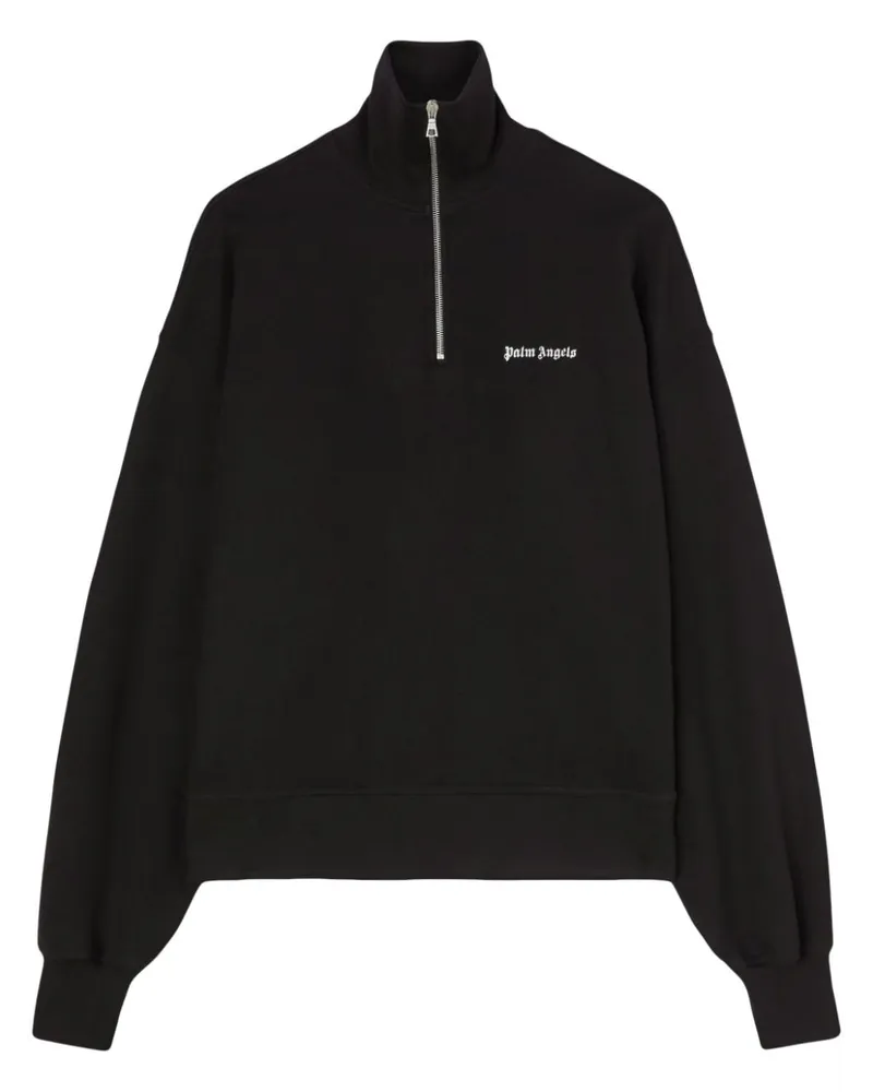 Palm Angels Besticktes Sweatshirt mit Reißverschluss - Schwarz Schwarz