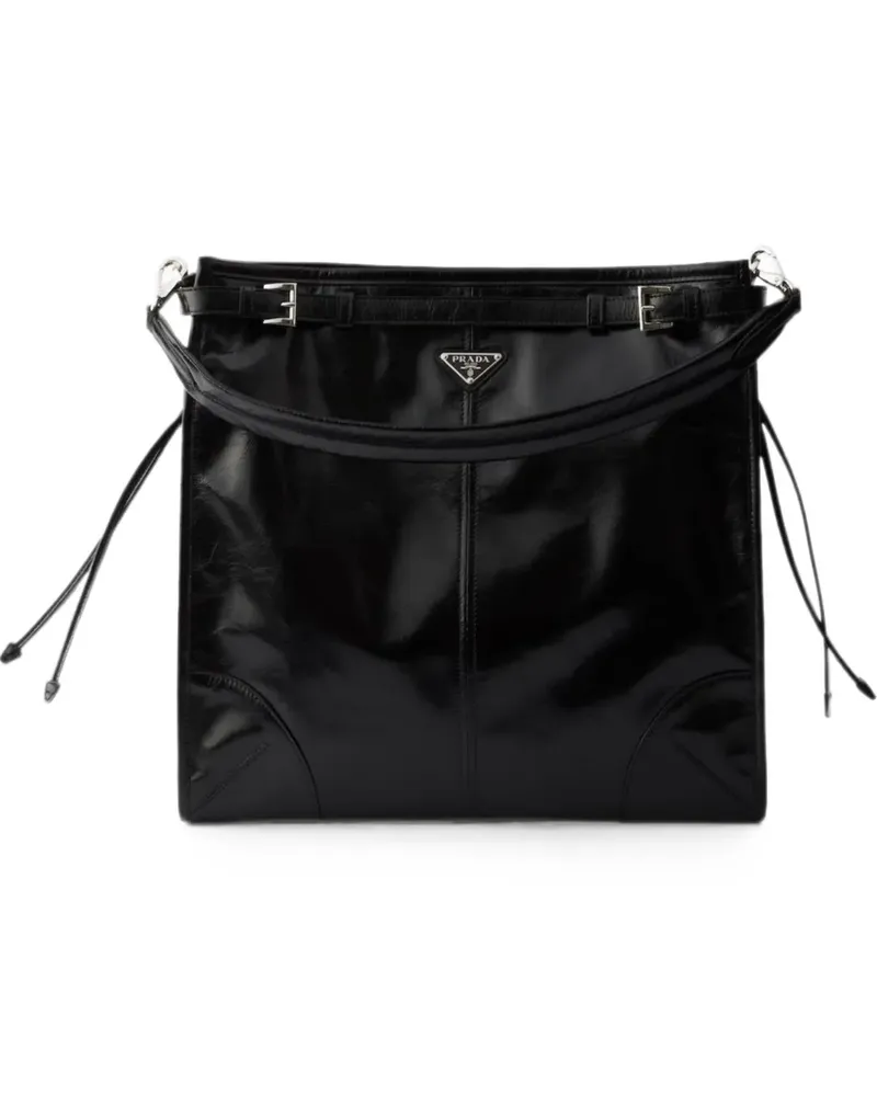Prada Bonnie buckle-detail leather shoulder bag - Schwarz Schwarz