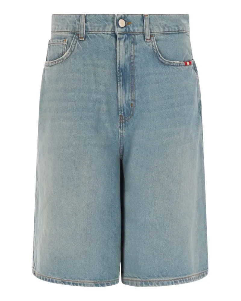 Amish faded-wash wide-leg shorts - Blau Blau