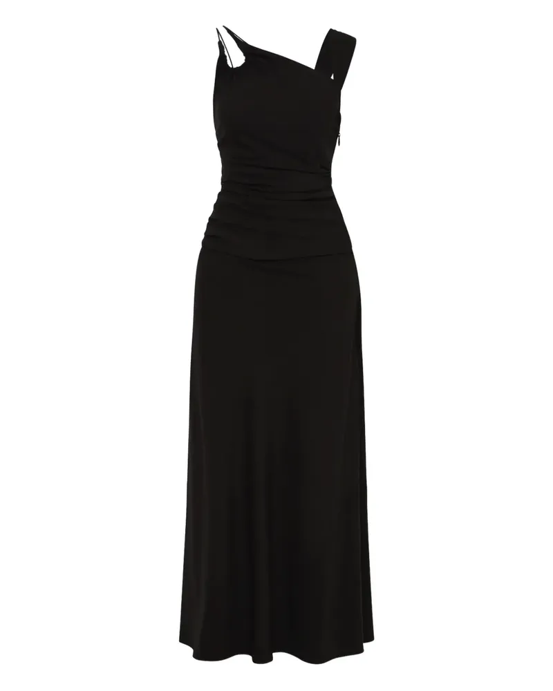 Rachel Gilbert Gerafftes Fitz Maxikleid mit Cut-Out - Schwarz Schwarz