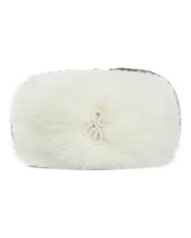 RUSLAN BAGINSKIY Pillbox-Hut aus Faux Fur - Weiß Weiß