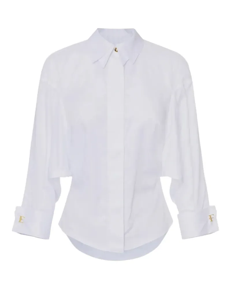 Elisabetta Franchi jacquard cotton shirt with cufflinks - Weiß Weiß